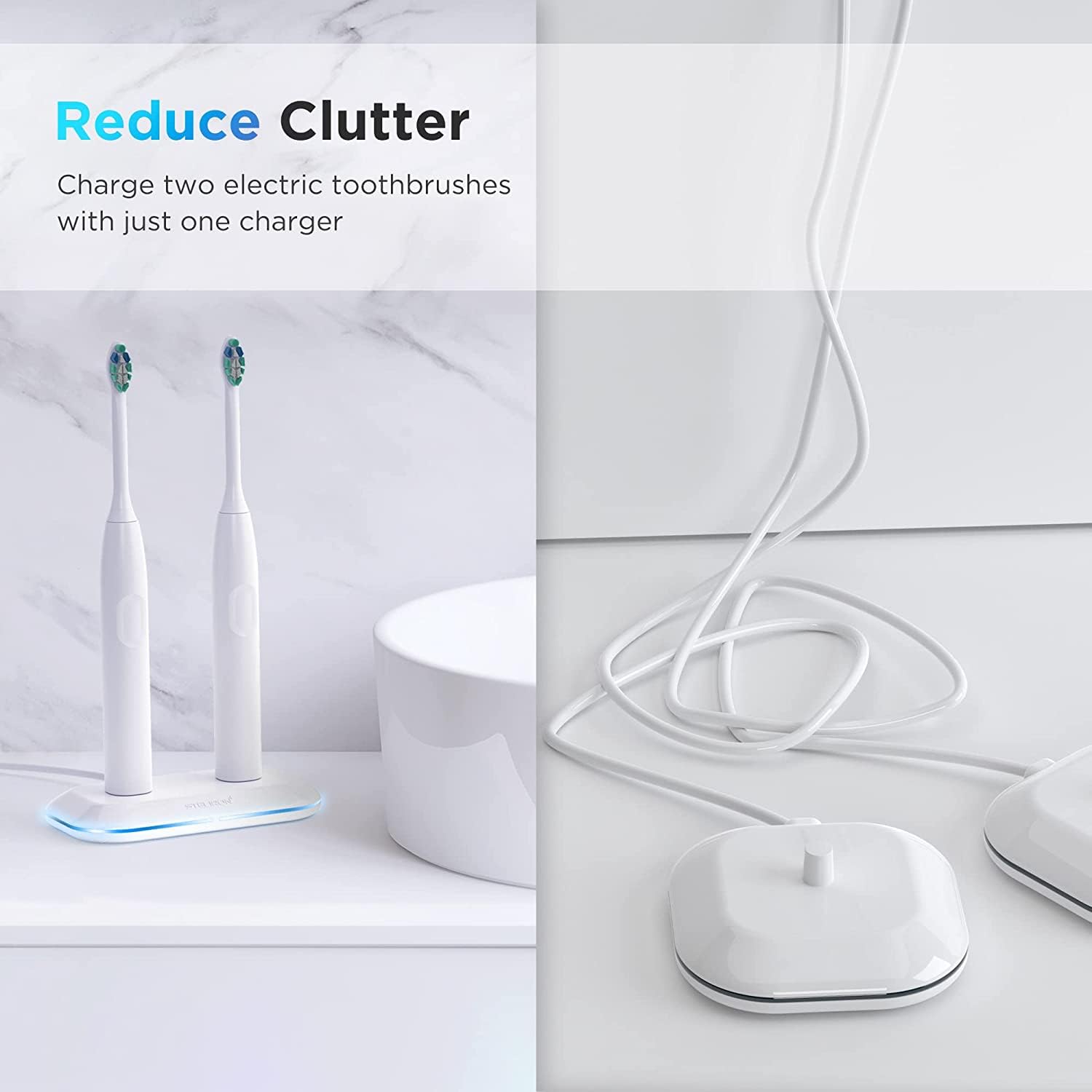 Galvanox Dual Electric Toothbrush Charger - Compatible with Aquasonic Black Series, Duo, Pro & Vibe Models | Fast Charging Station for Travel & Home Use
