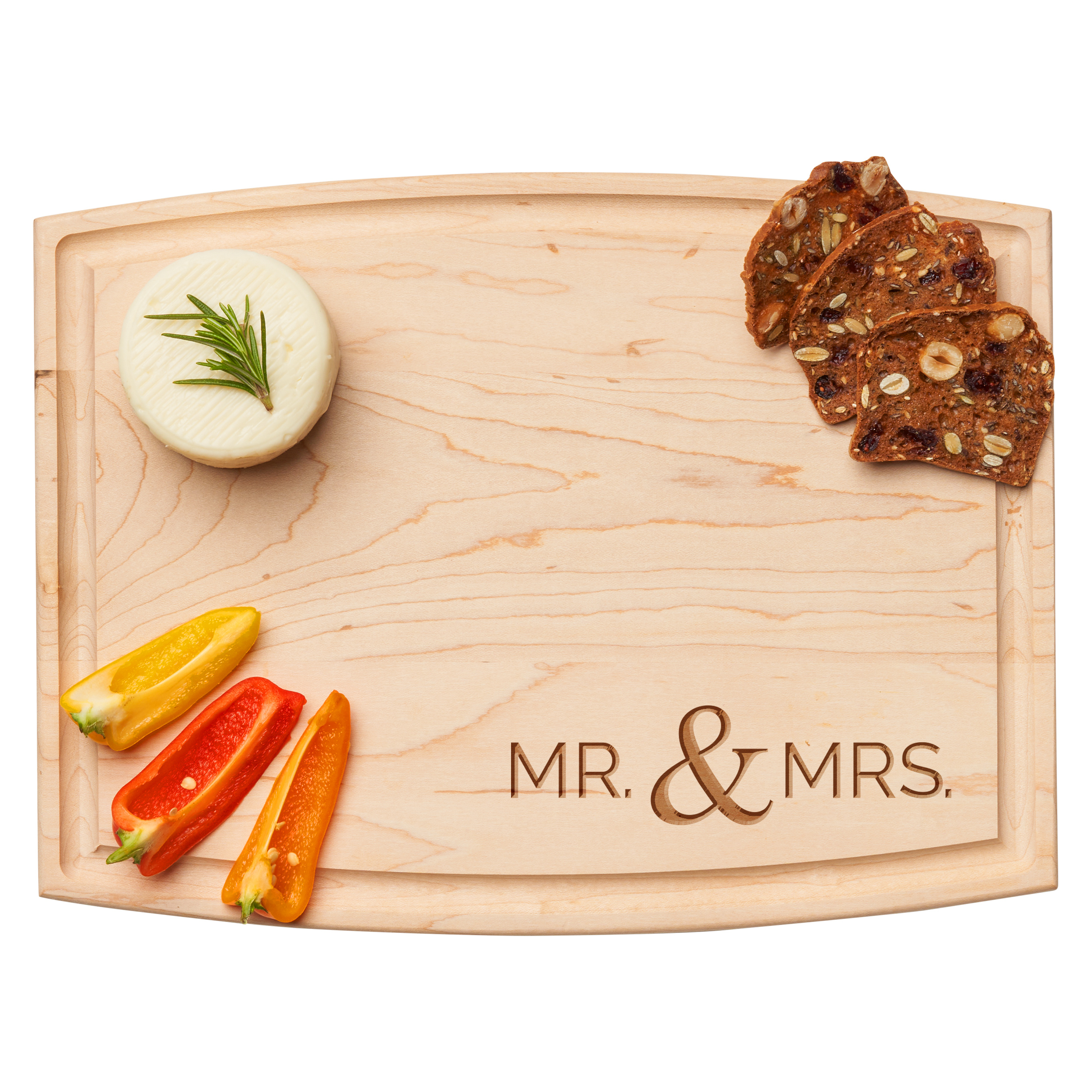 Handcrafted Arched Maple Wood Cutting Board - 12
