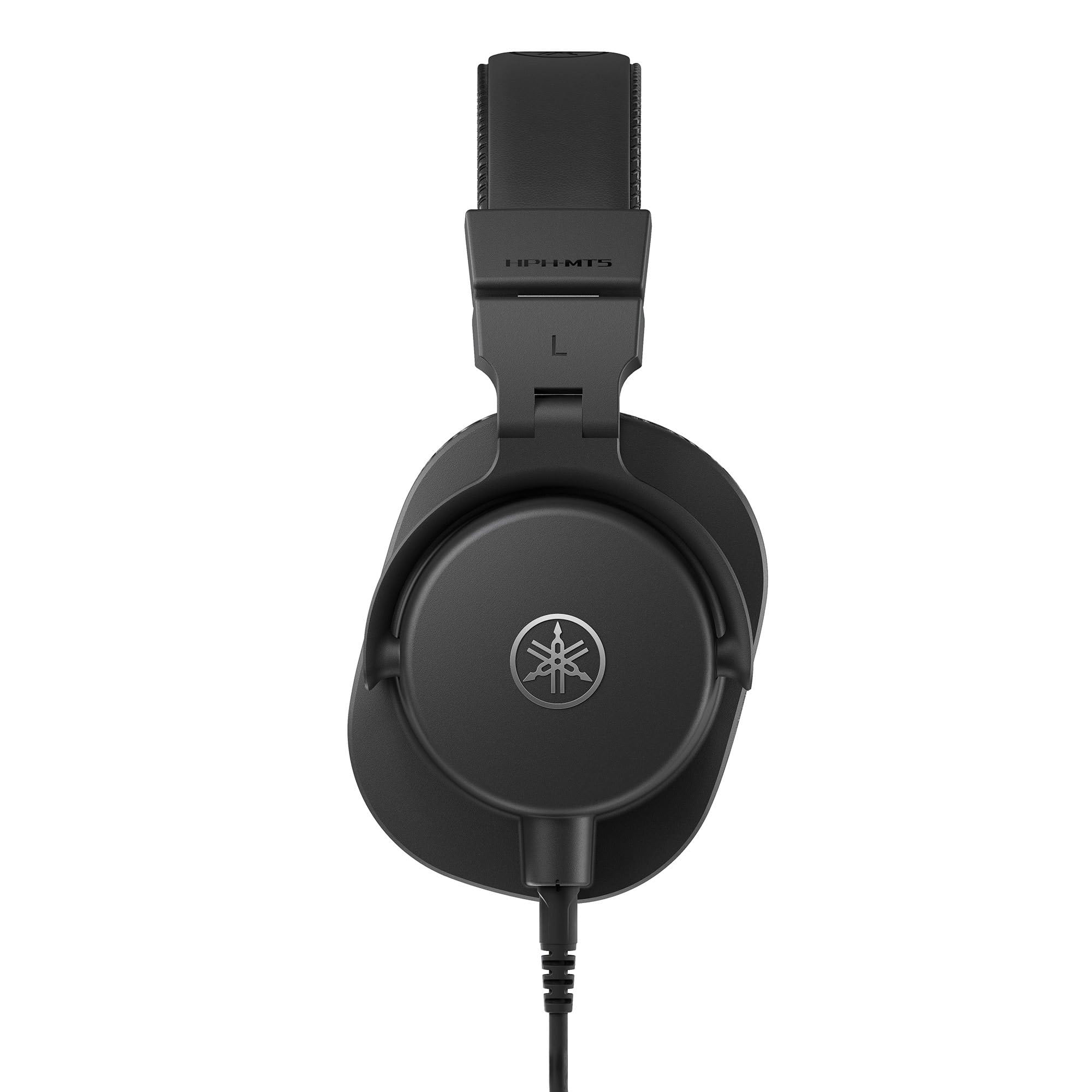 Yamaha HPH-MT5 Professional Studio Monitor Headphones - Black | High-Fidelity Sound for Recording, Mixing & Music Production | Perfect for Home Studios & DJs