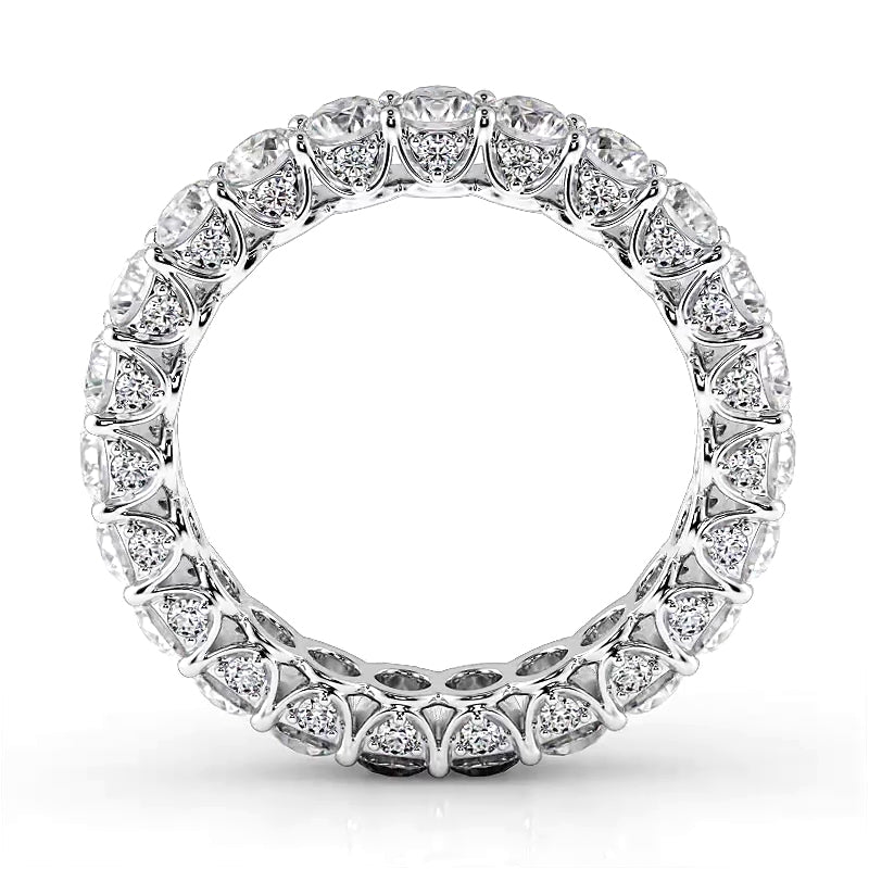 3.11 Carat Round Diamond Eternity Wedding Band - 14K White Gold Women's Engagement Ring for Anniversary, Proposal & Bridal Jewelry Gift (Perfect for Weddings, Valentine's Day & Special Occasions)