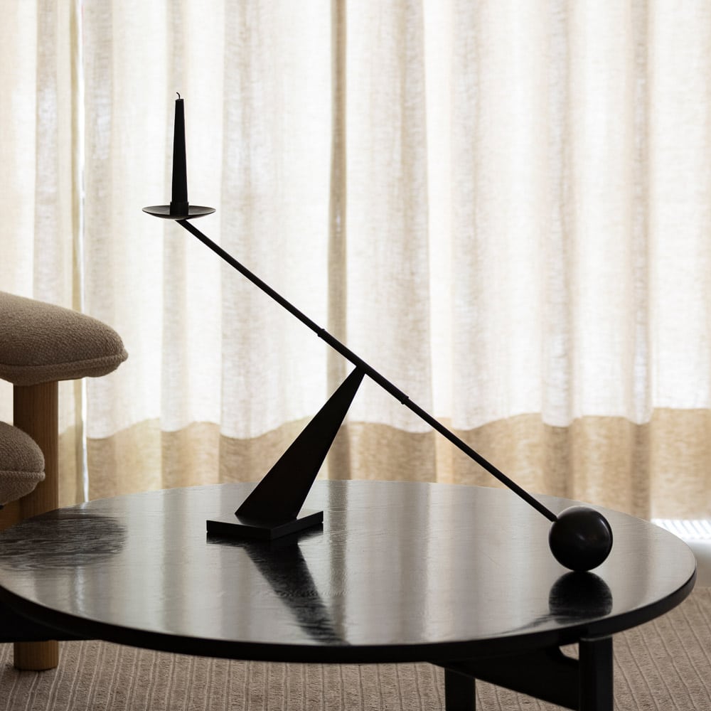 AUDO CPH Interconnect Candle Holder - 27.5 Inch Black Steel Modern Candle Stand for Home Decor, Wedding Centerpiece, and Outdoor Dining Table Setting