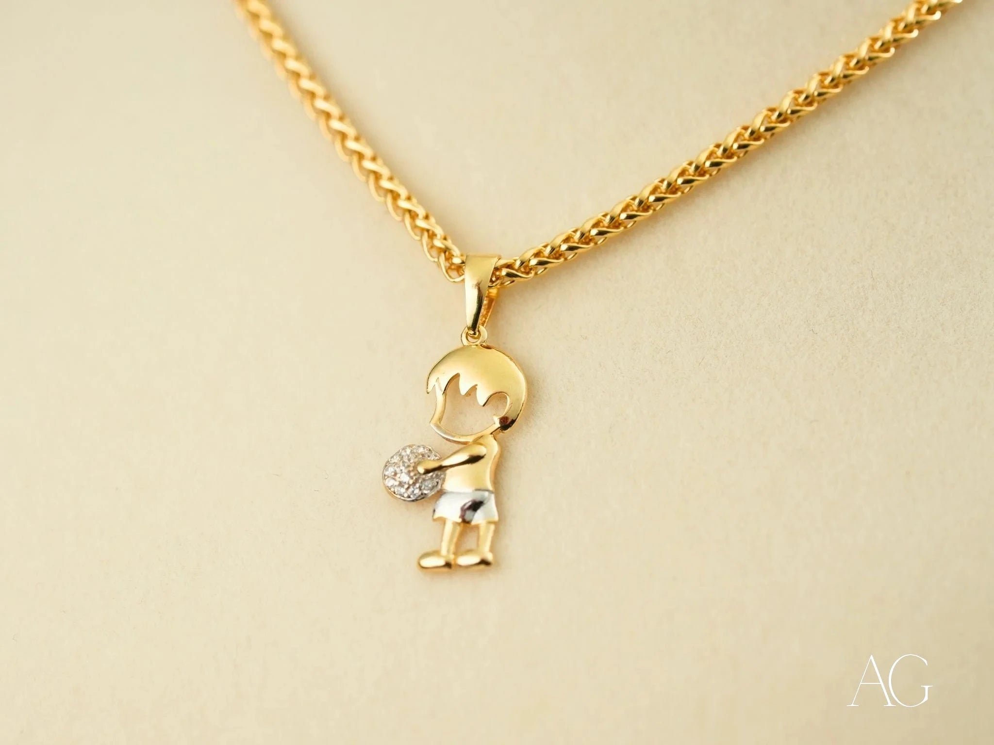 Golden Treasure Boy or Girl Pendant Necklace - Elegant Baby Keepsake Jewelry for Christening, Baptism & Newborn Gifts | Perfect for Baby Showers, First Birthday & Special Occasions