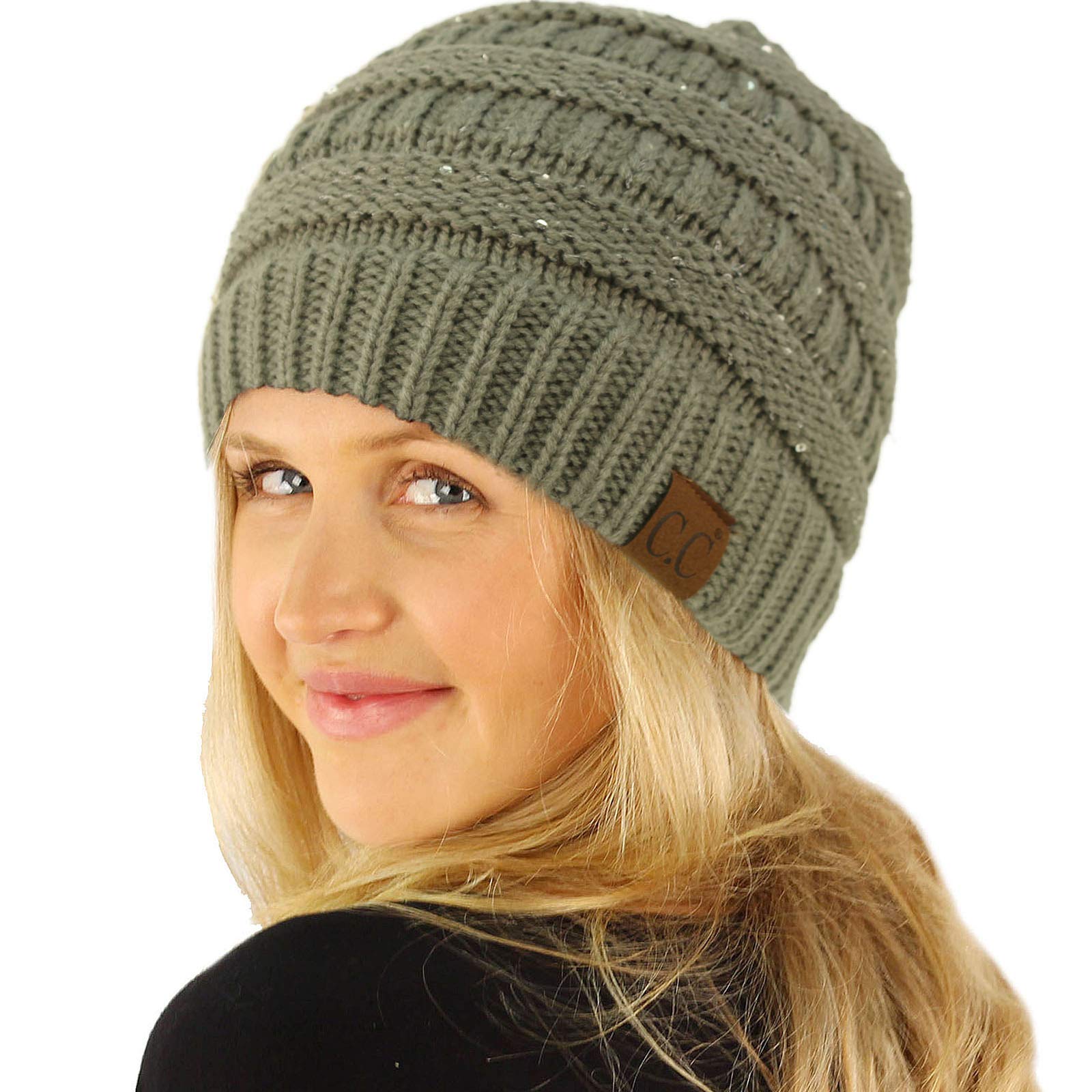 Trendy Chunky Cable Knit Beanie Hat for Women & Men - Winter Warm Stretchy Slouchy Hat for Cold Weather - Perfect for Skiing, Snowboarding & Outdoor Activities
