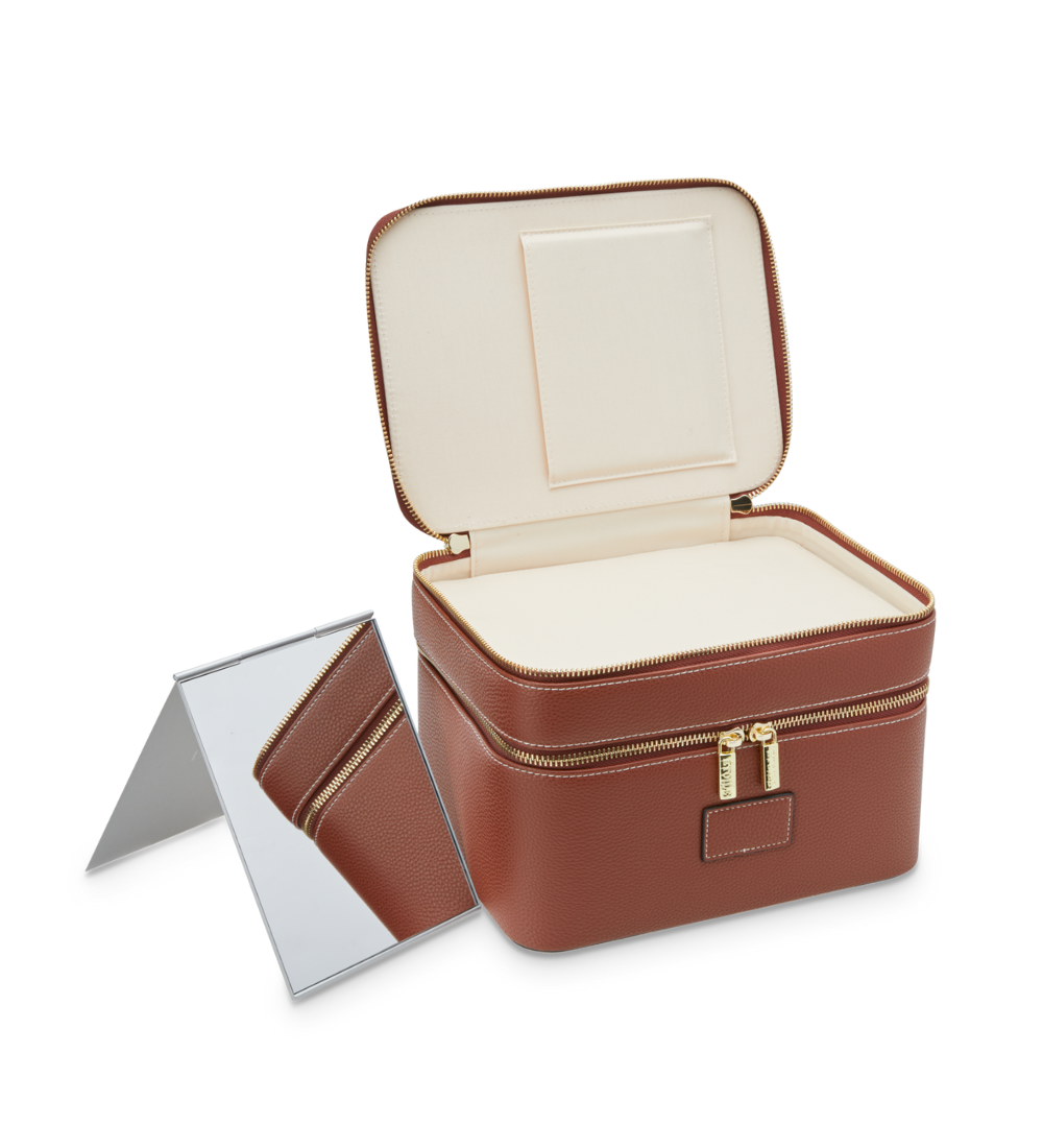 Duo Vanity Case - Travel Makeup Organizer with Mirror, Perfect for Women's Cosmetic Storage & On-the-Go Beauty Essentials | Ideal for Home, Office & Vacation Use