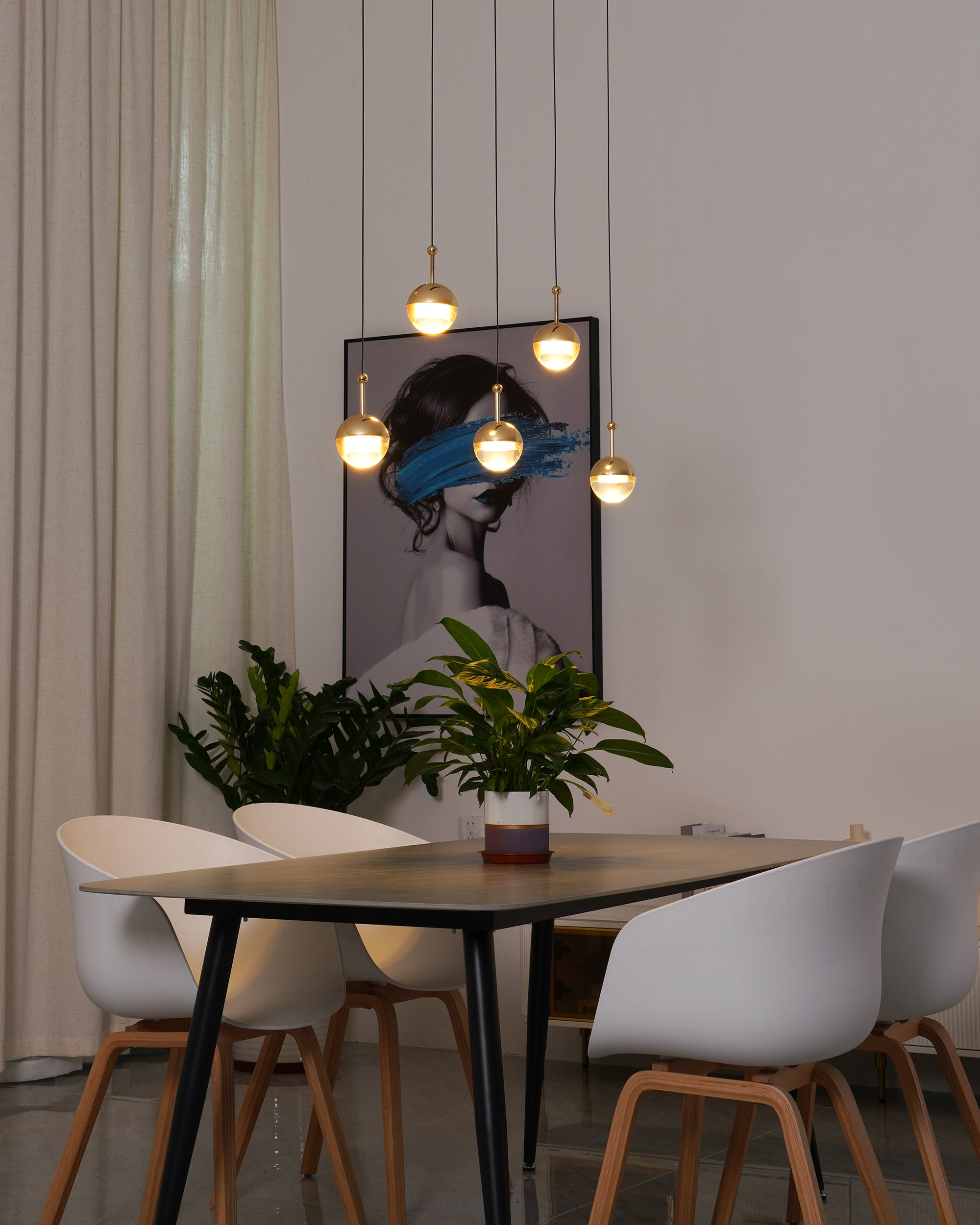 Dora Modern LED Pendant Light Fixture - Adjustable Hanging Chandelier for Kitchen Island, Dining Room, Bedroom & Living Room Lighting