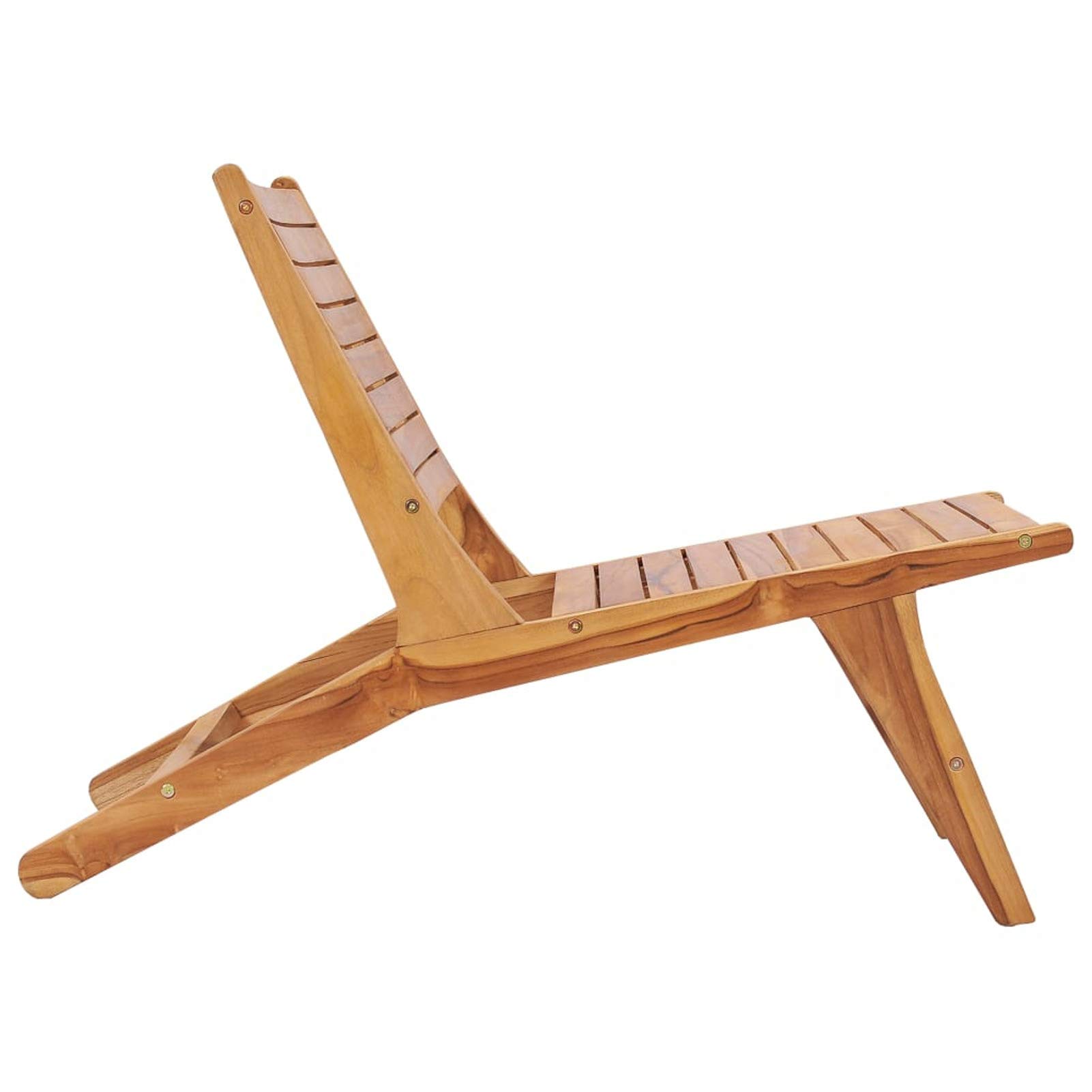 Stackable Outdoor Patio Chairs with Footrest - Solid Teak Wood Folding Garden Chairs for Poolside, Deck, Backyard & Balcony - Weather-Resistant Patio Furniture Set