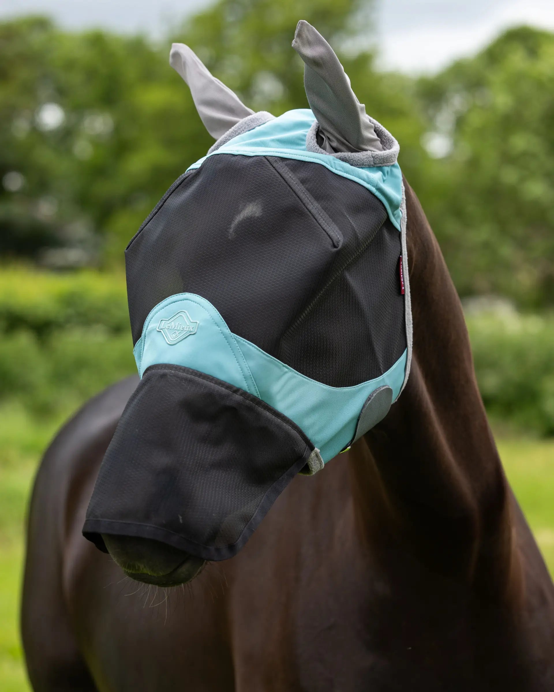LeMieux Visor Tek Full Fly Mask for Horses - UV Protection & Breathable Design - Perfect for Riding, Training, and Outdoor Activities