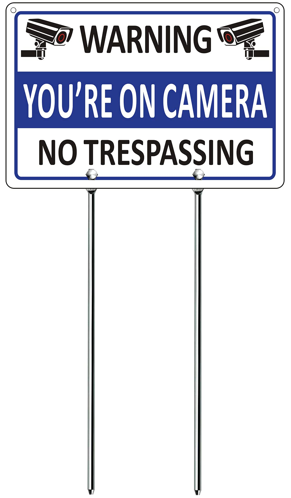 Metal No Trespassing Sign with Stake - 11.8