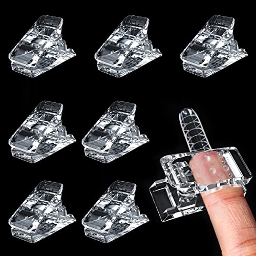 8 PCS Nail Tips Clip with Thread & Convex Design - Quick Nail Extension Clamps, Dual Form Fake Nail Tips for DIY Manicure & Nail Art - Perfect for Salon Professionals & Home Nail Care