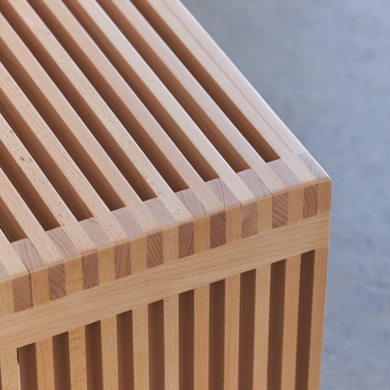 Eco-Friendly Zero Waste Slatted Side Table - Sustainable Wooden Nightstand for Bedroom, Living Room & Patio - Perfect for Small Spaces & Minimalist Decor