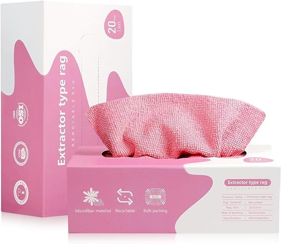 Lint-Free Reusable Cleaning Towels - 20-Pack Bulk Magic Shop Rags with Dispenser Box | Thickened, Edgeless Terry Cloth Wipes for Automotive, Workshop & Household Cleaning (Multicolor)