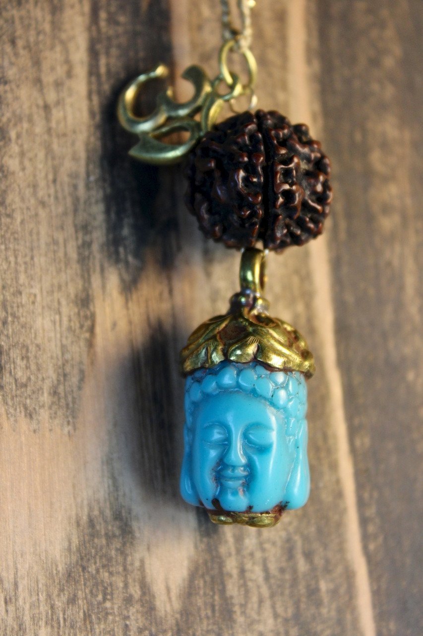Good Fortune Turquoise Buddha Necklace - Spiritual Protection & Positive Energy Jewelry for Meditation, Yoga & Daily Wear