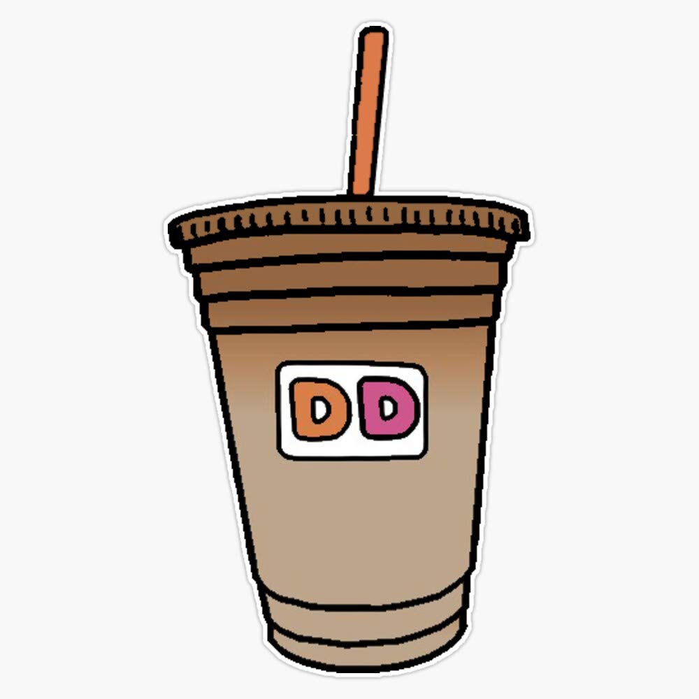 Dunkin Donuts Vinyl Decal Sticker - 5 Inch Waterproof Decals for Laptop, Car, Window, Wall, Bumper - Perfect for Home Decor, Office, School & Gifts