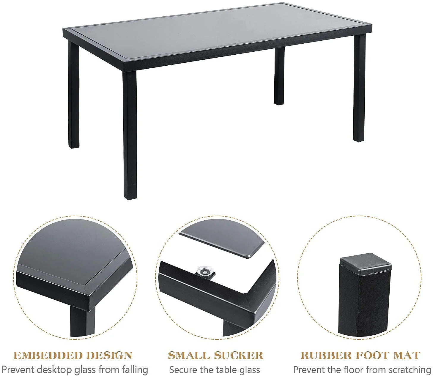 4-Piece Modern Black Outdoor Patio Furniture Set with Weather-Resistant Cushions - Durable Steel Frame for Garden, Deck & Balcony Seating - Perfect for Backyard Relaxation & Outdoor Entertaining | SKU: S3068