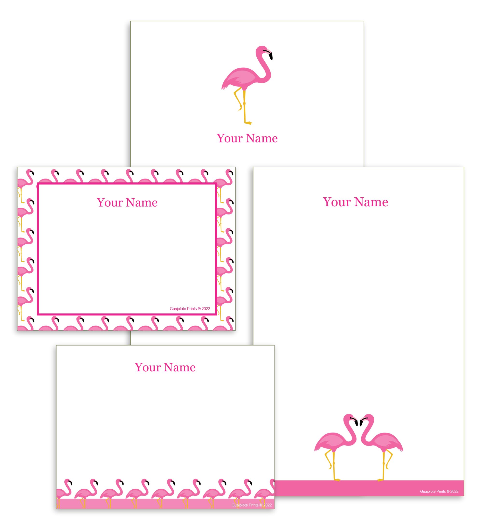 Custom Pink Flamingo Personalized Notepads - Unique Stationery for Office, School & Gift Giving - Memo Pads for Women, Girls & Flamingo Lovers