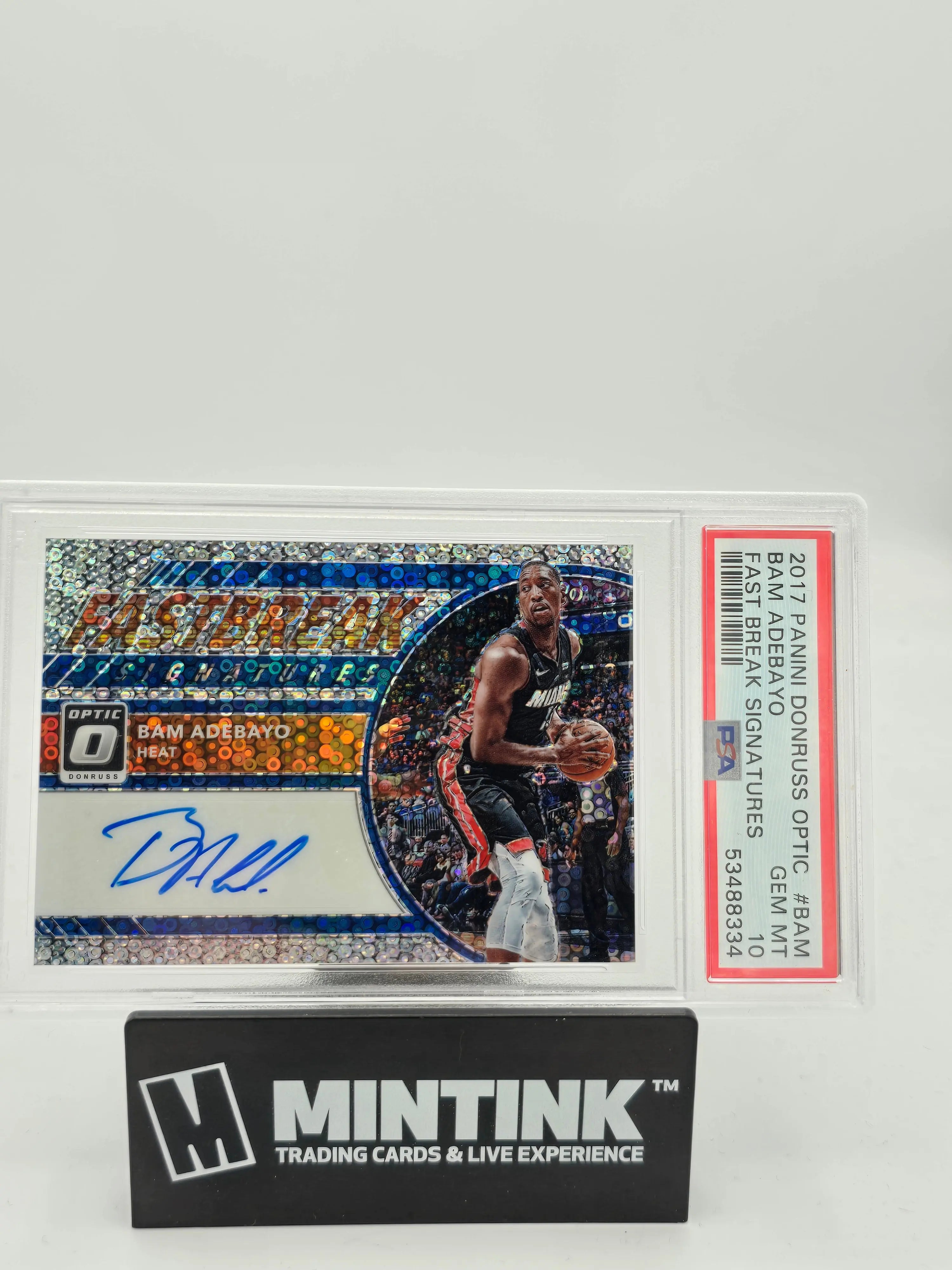 2017 Panini Donruss Optic Fast Break Signatures Auto Bam Adebayo PSA 10 Basketball Card - Rare Collectible for Sports Memorabilia & NBA Fans