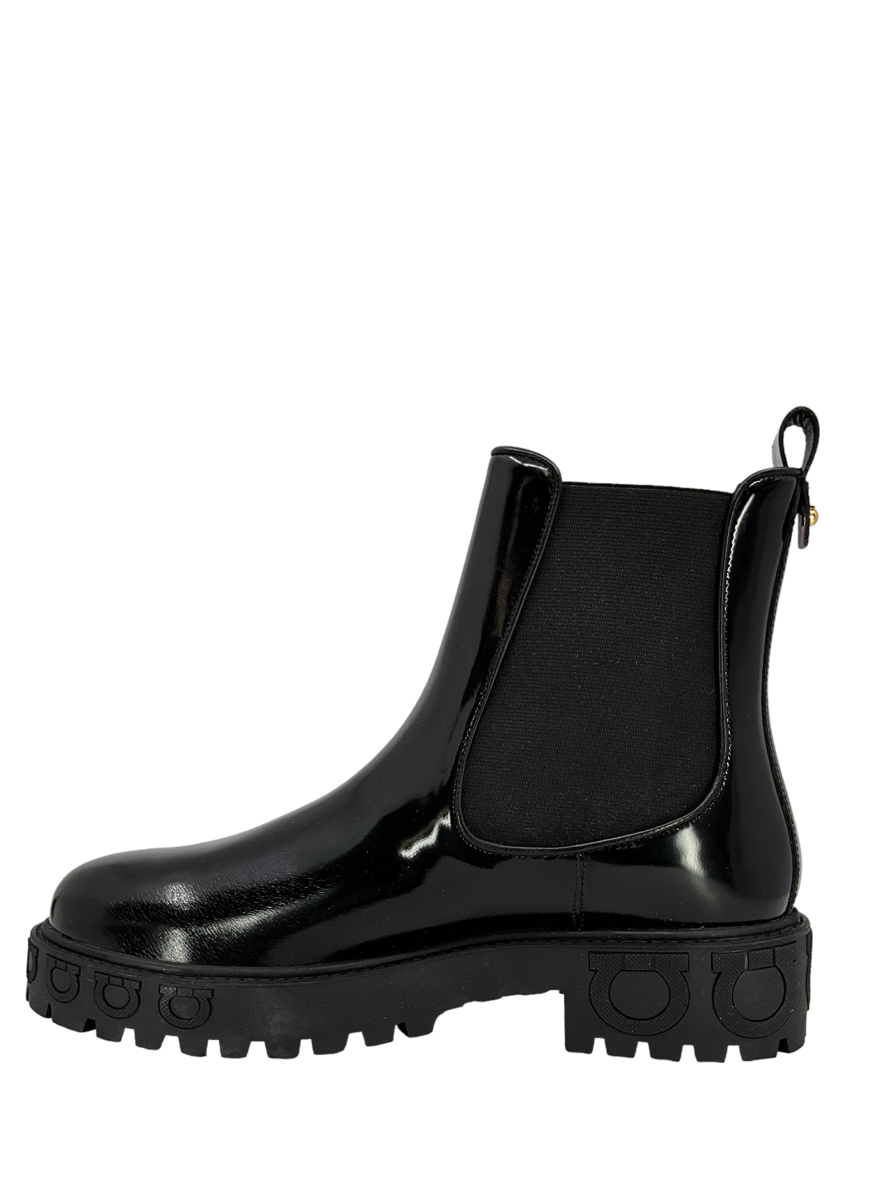 Salvatore Ferragamo Gancini Sole Chelsea Boots for Men - Size 9 US | Luxury Leather Ankle Boots for Business, Casual & Winter Wear