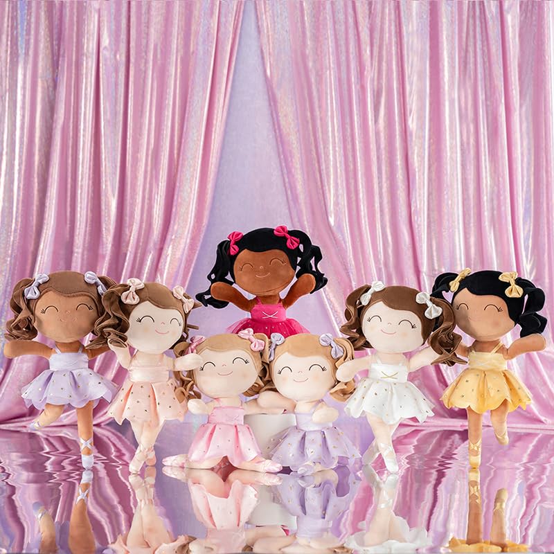 Soft Pink Baby Doll with Curly Hair - 33CM Plush Ballet Toy for Girls | Perfect Gift & Playtime
