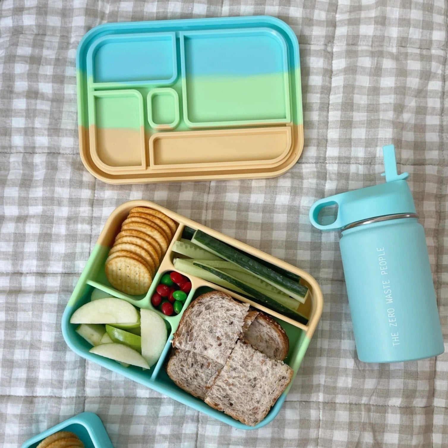 Eco-Friendly Silicone Lunch Box by The Zero Waste People | Reusable, Leak-Proof Food Container for School, Office & Picnics | BPA-Free Meal Prep Storage
