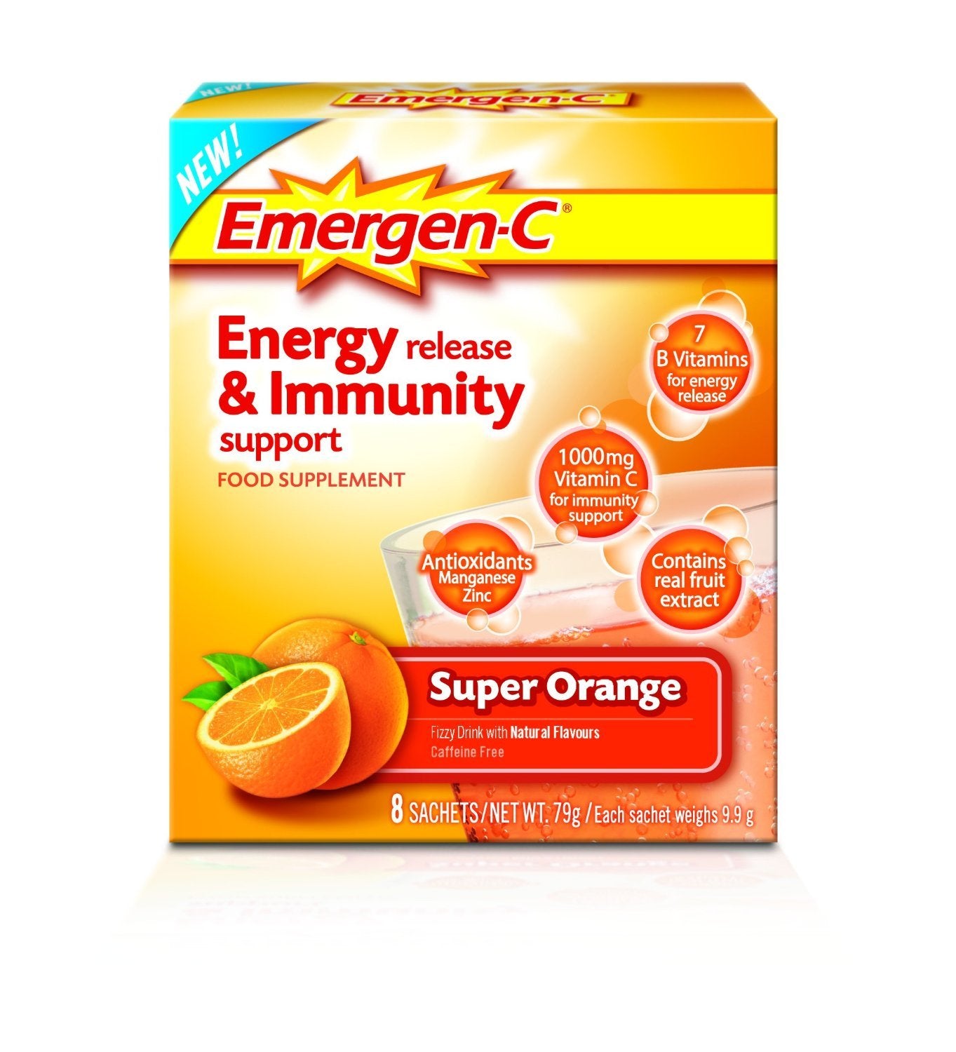 Emergen-C Vitamin C Supplement Powder Packets - 8 Sachets for Immune Support, Energy Boost & Hydration | Perfect for Travel, Workout Recovery & Daily Wellness