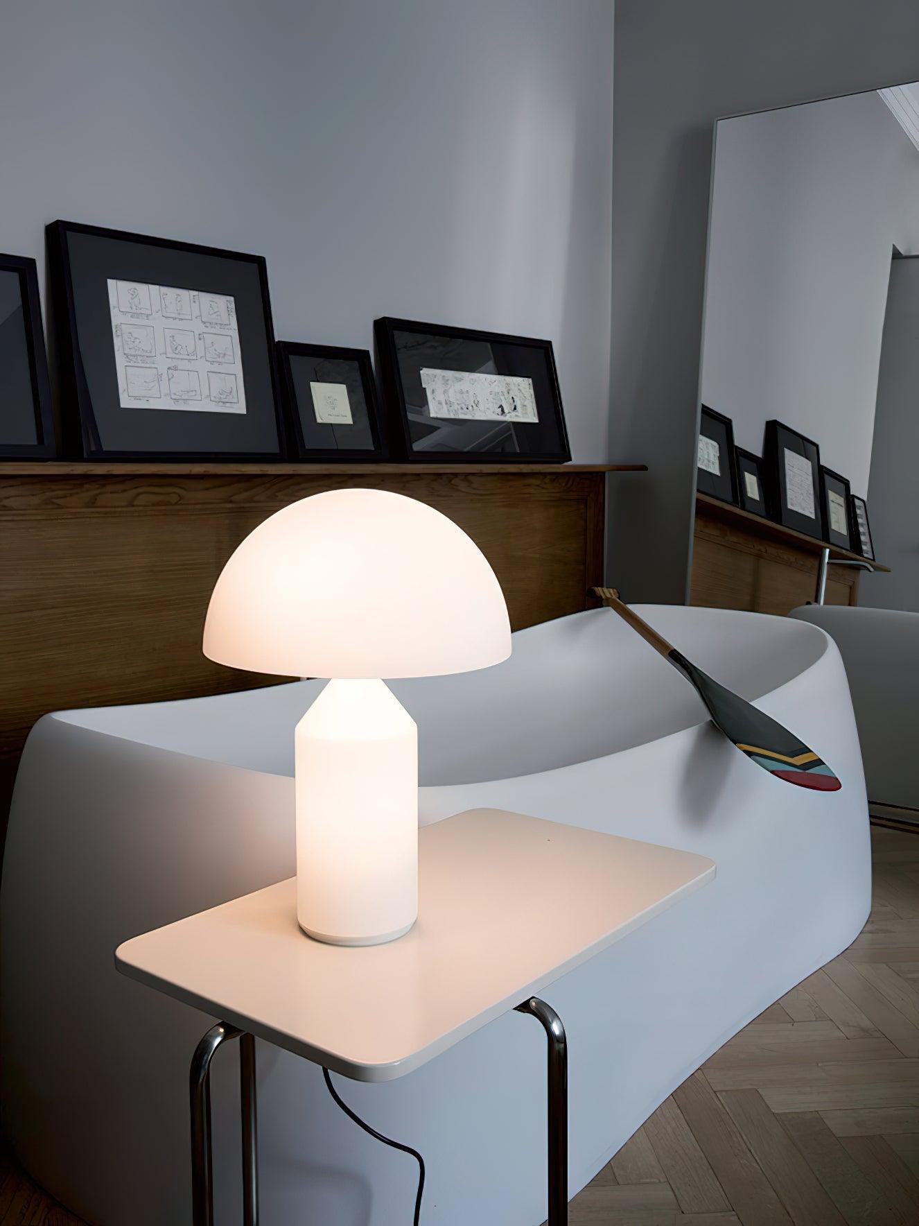 Atollo Glass Table Lamp - Modern LED Desk Lamp for Home & Office - Stylish Lighting for Living Room, Bedroom, or Workspace