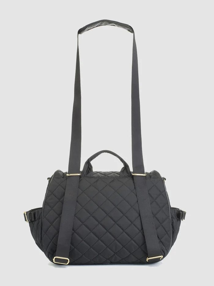 Storksak Poppy Luxe Diaper Bag - Premium Black Scuba Changing Tote for Moms | Perfect for Travel, Daycare & On-the-Go Parenting