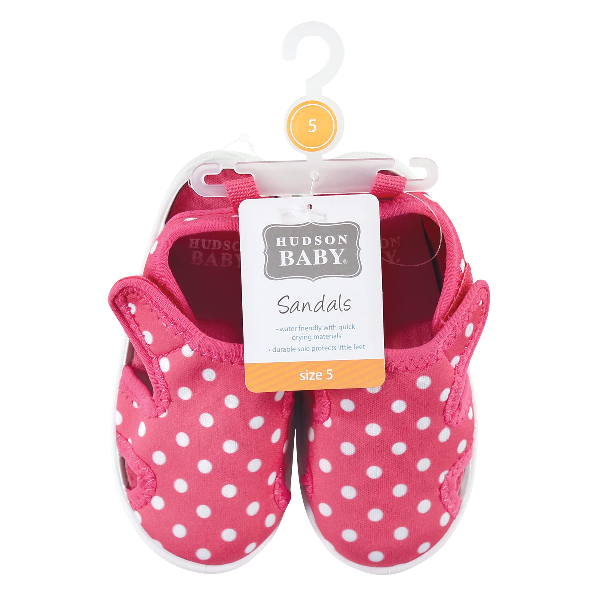 Hudson Baby Unisex Infant Sandals & Water Shoes - Polka Dot Design - Size 5 US - Perfect for Beach, Pool & Summer Outdoor Activities