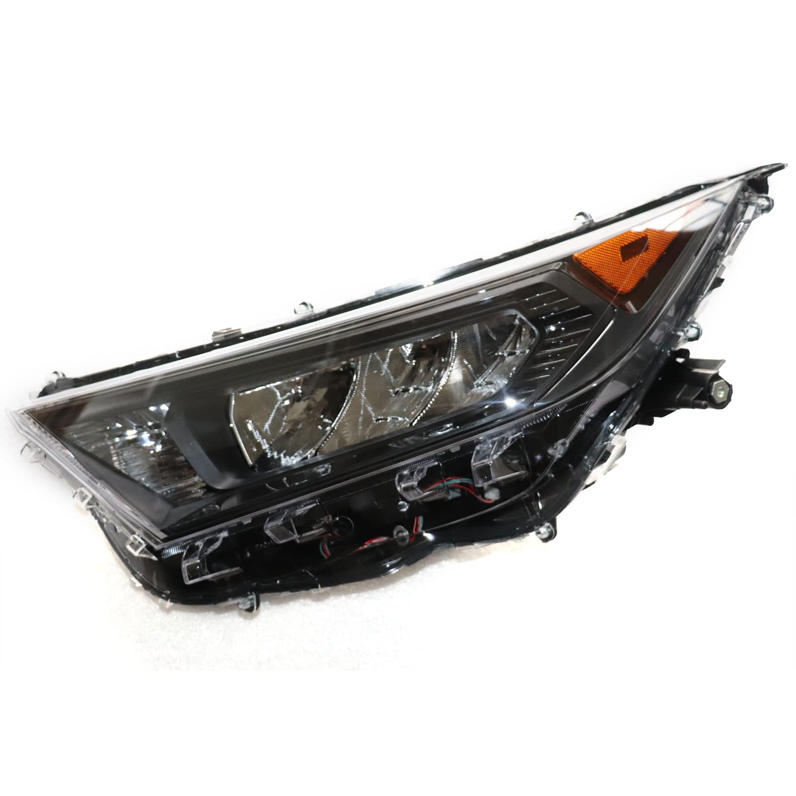 2019-2020 Toyota RAV4 Driver Side Headlight Assembly - Left Black Housing Clear Lens OEM Replacement (81150-0R140) | Perfect for Night Driving & Foggy Conditions