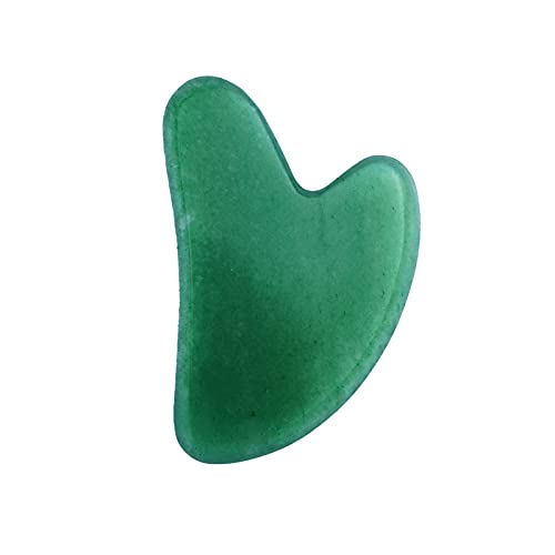 Natural Green Aventurine Gemstone Gua Sha Tool - Jade Facial Massage Scraper for Skin Care & Lymphatic Drainage | Spa, Beauty & Self-Care Ritual at Home