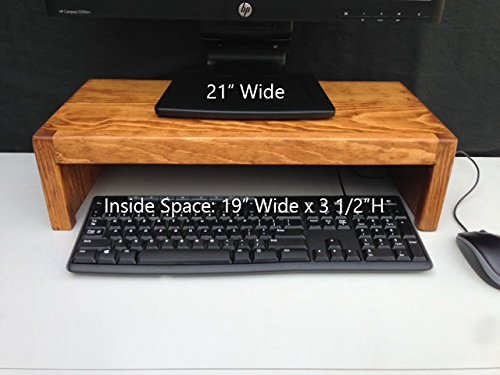 Solid Pine Wood Computer Monitor Riser Stand - 21
