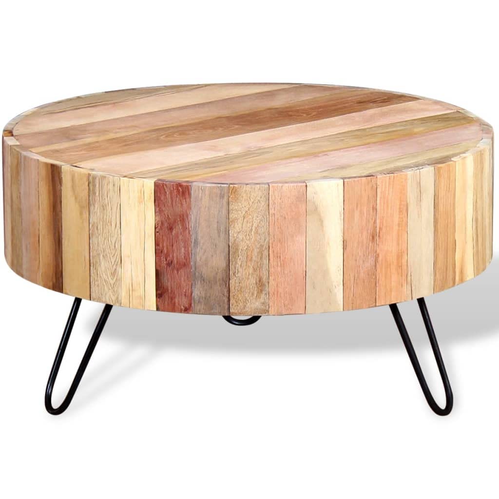 CHARMMA Solid Reclaimed Wood Coffee Table - 15KG Heavy Duty Rustic Industrial Style for Living Room, Lounge & Office Decor