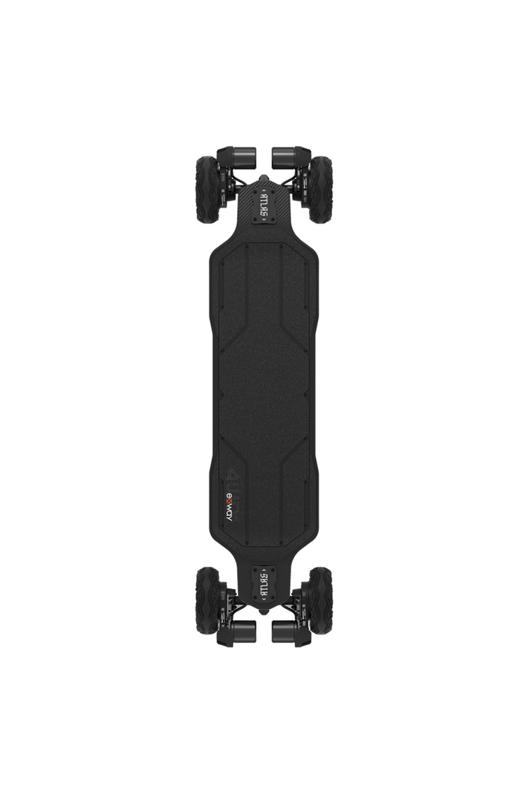 Exway Atlas Carbon 4WD 1200W All-Terrain Electric Skateboard for Adults - Off-Road, Mountain, Beach & City Riding - Powerful 4 Wheel Drive Electric Longboard