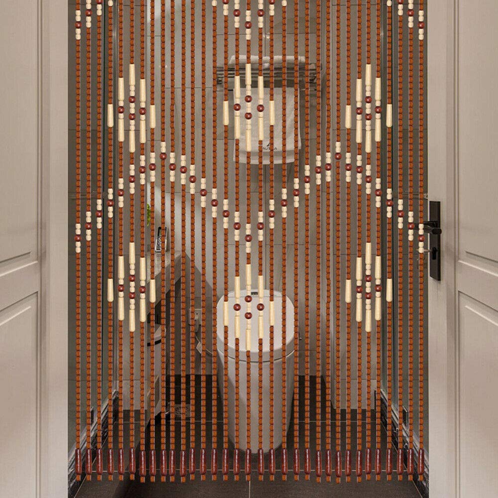 Gdrasuya10 Natural Wooden Beaded Curtain - 32 Lines Handmade Wood Bead Room Divider for Porch, Bedroom & Living Room | Boho Home Decor, Doorway Partition, Window Screen & Privacy Screen