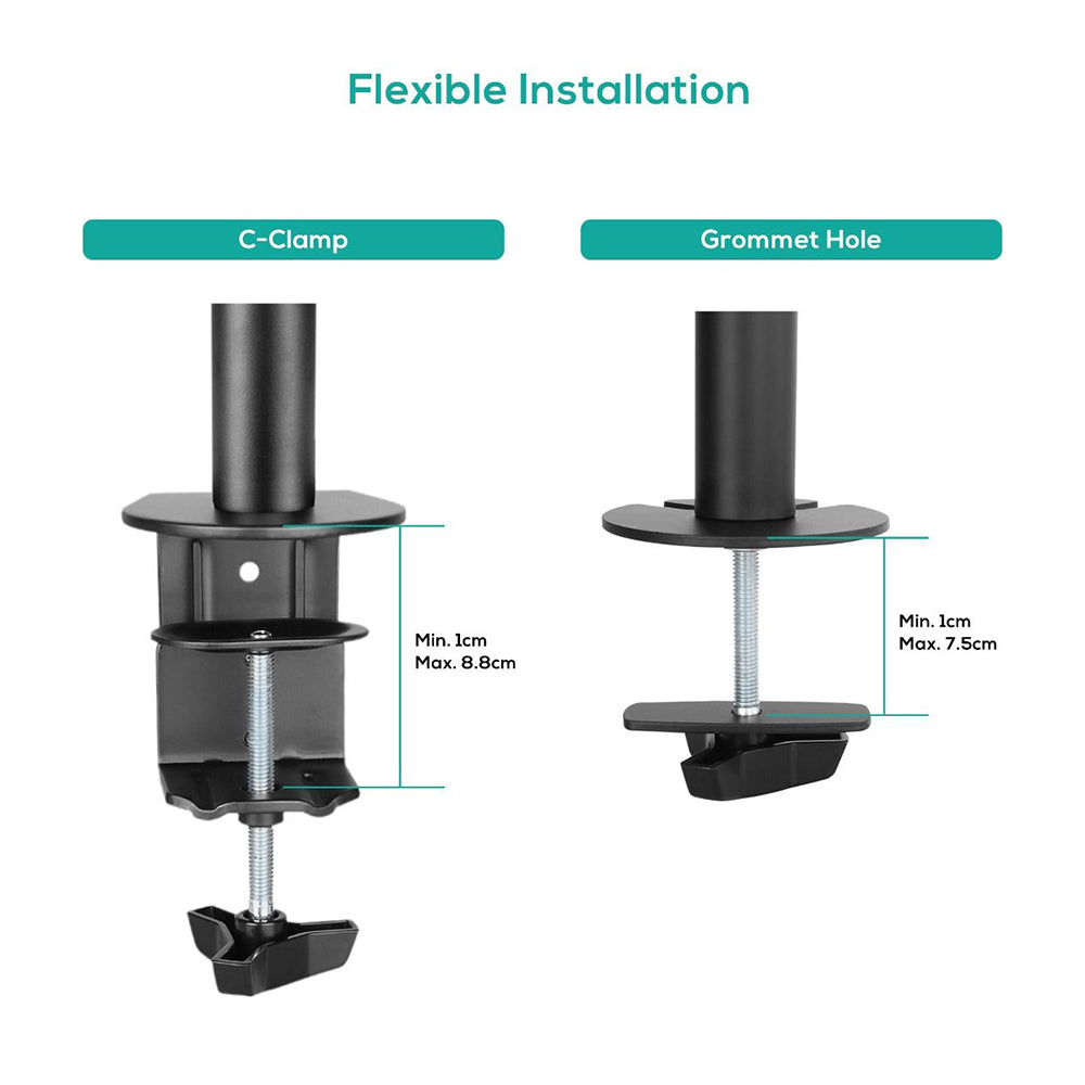Activiva ErgoLife Dual Monitor Stand - Adjustable VESA Mount Arm for 13-32 Inch Screens - Perfect for Home Office, Gaming & Workspace Setup