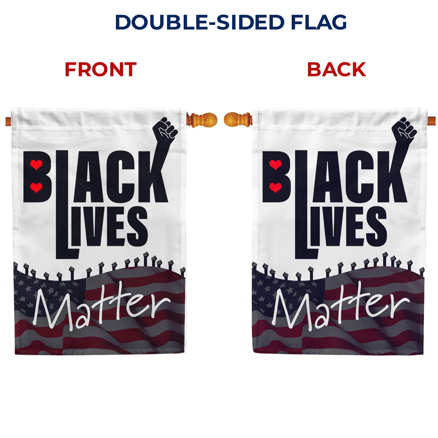 Black Lives Matter House Flag - Double Sided Outdoor Yard Decoration 28x40 inches - BLM Flag for Social Justice, Equality & Solidarity - Perfect for Front Yard, Porch, or Protest Demonstrations