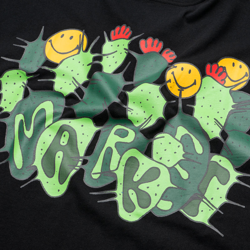 Trendy Smiley Cactus Graphic T-Shirt for Men & Women - Soft Cotton Tee in Black | Perfect for Casual Wear, Street Style & Summer Outfits