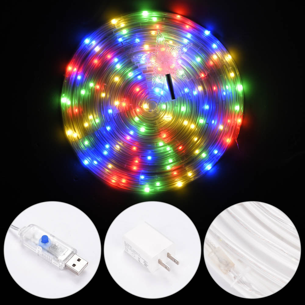 6ft LED Spiral Christmas Tree with USB Power - Decorative Holiday Lighting for Home, Office & Party Decorations