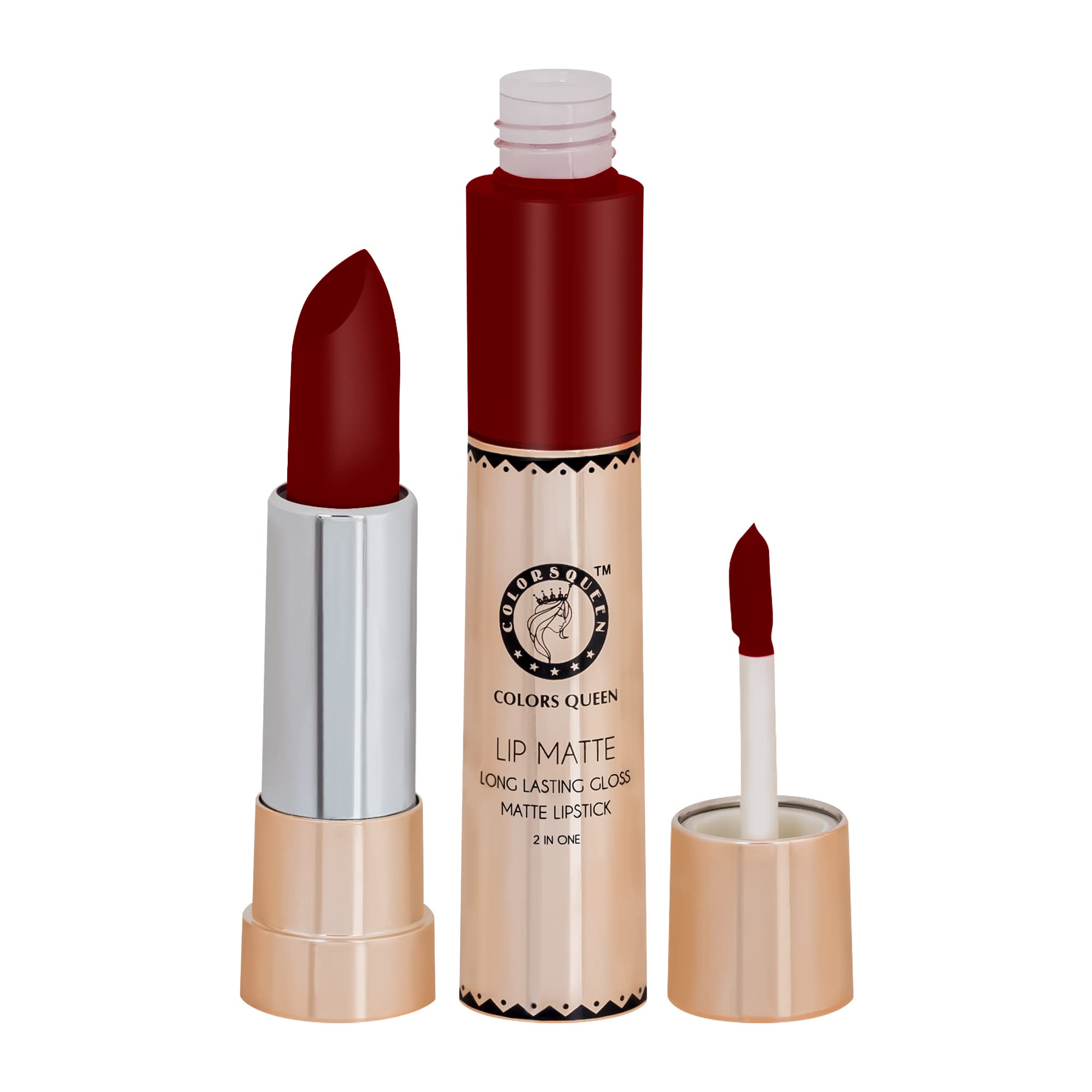 COLORS QUEEN Matte Lipstick - Rich Red Long Lasting Lip Color for Women | Perfect for Date Night, Parties & Everyday Wear