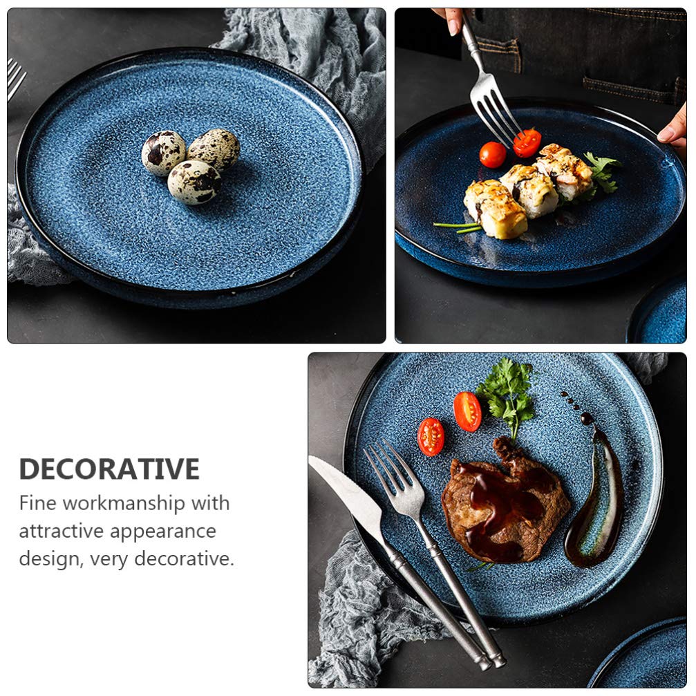 Ceramic Steak Plate - Western Food Dish for Pasta & Snacks - Durable Tableware for Dining