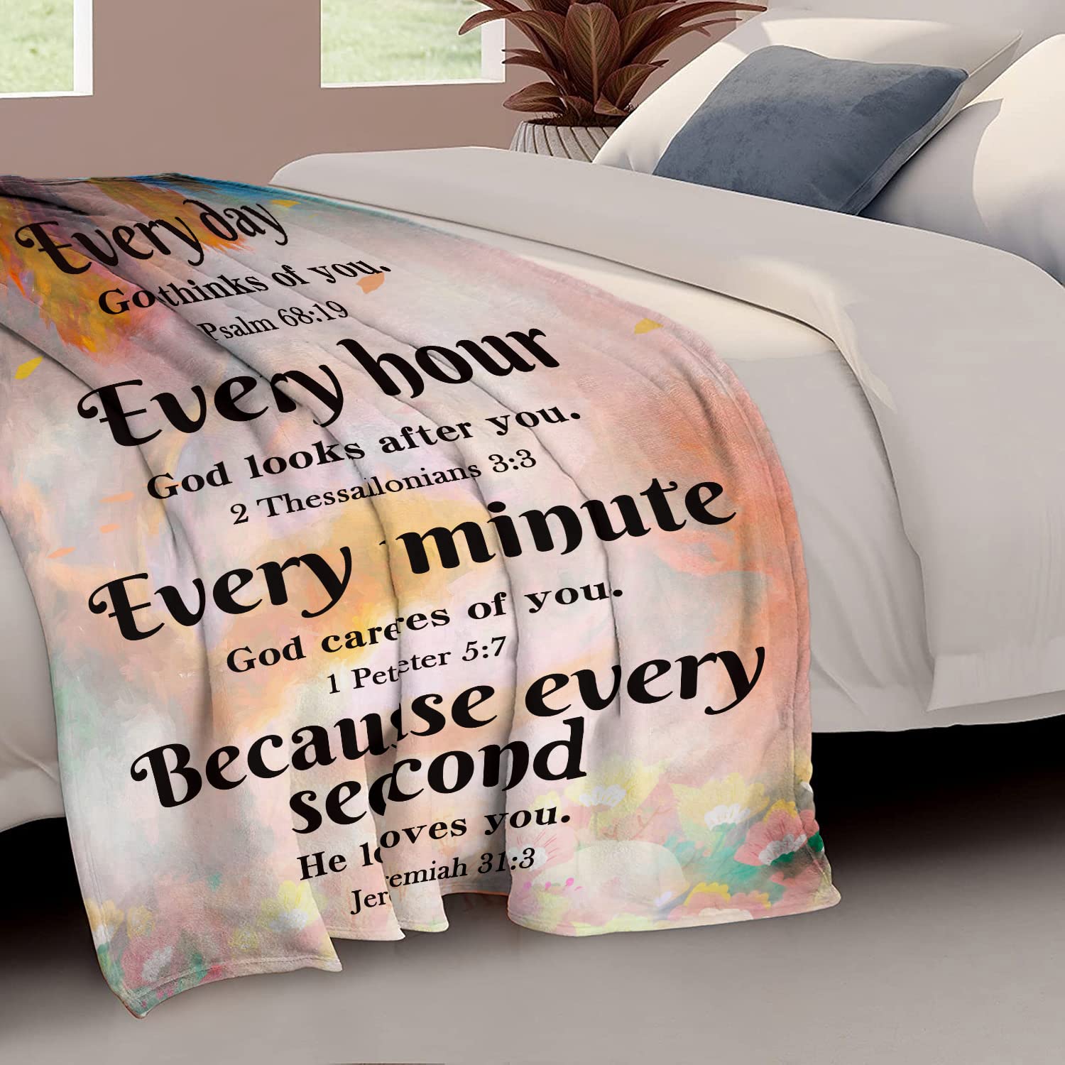 Christian Bible Blanket for Women - Inspirational Prayer Gifts for Birthdays & Spiritual Comfort