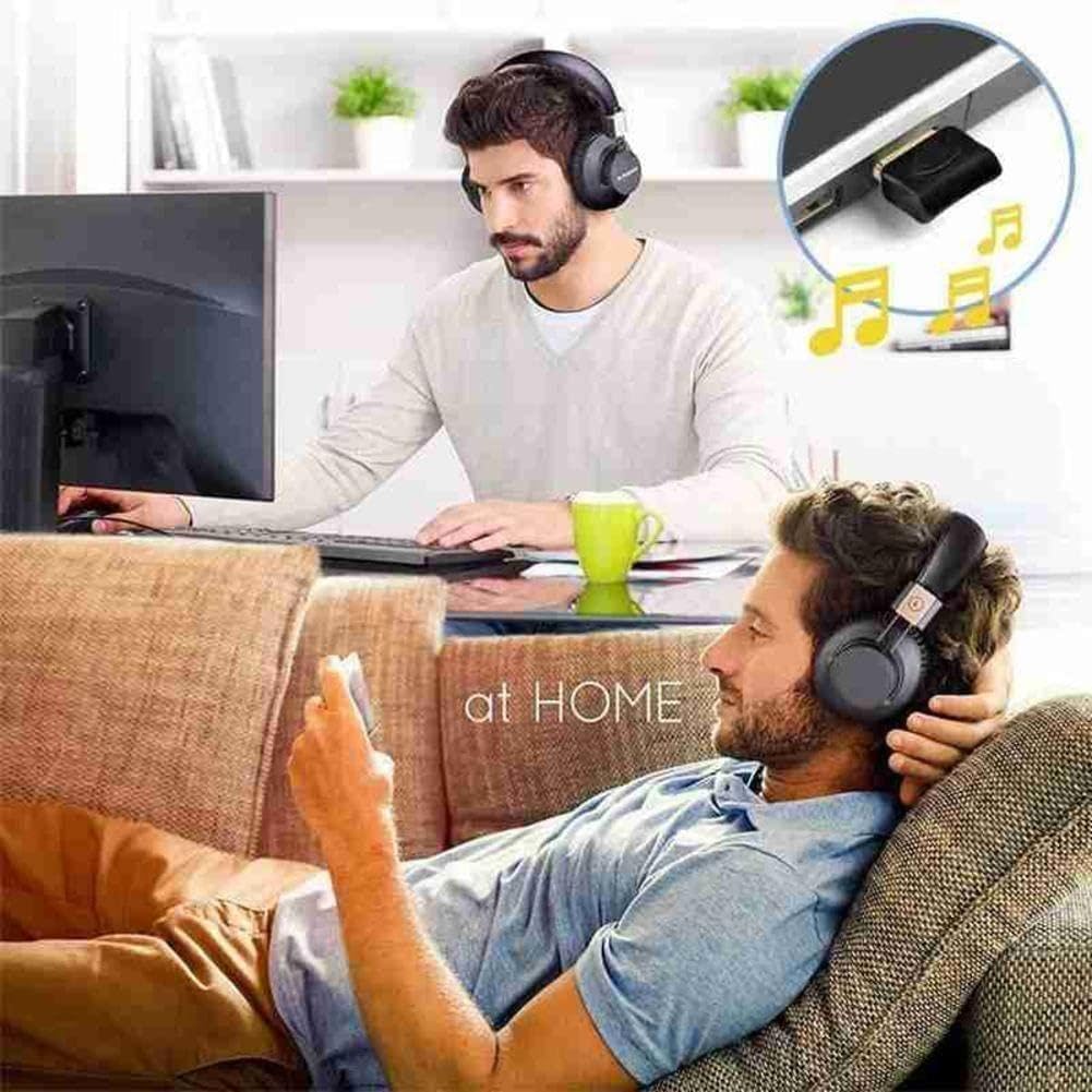 5.0 Bluetooth USB Adapter - Wireless Audio Transmitter & Receiver for PC/Laptop/Printer - Compatible with Headphones, Speakers & More | Home Office & Gaming Use