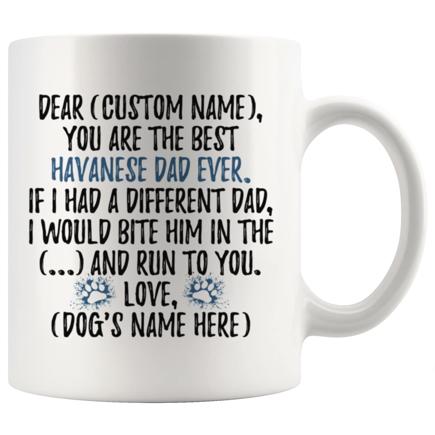 Personalized Havanese Dog Dad Coffee Mug - 11oz Ceramic Cup for Dog Lovers, Perfect Gift for Havanese Owners - Great for Coffee, Tea & Hot Drinks at Home or Office