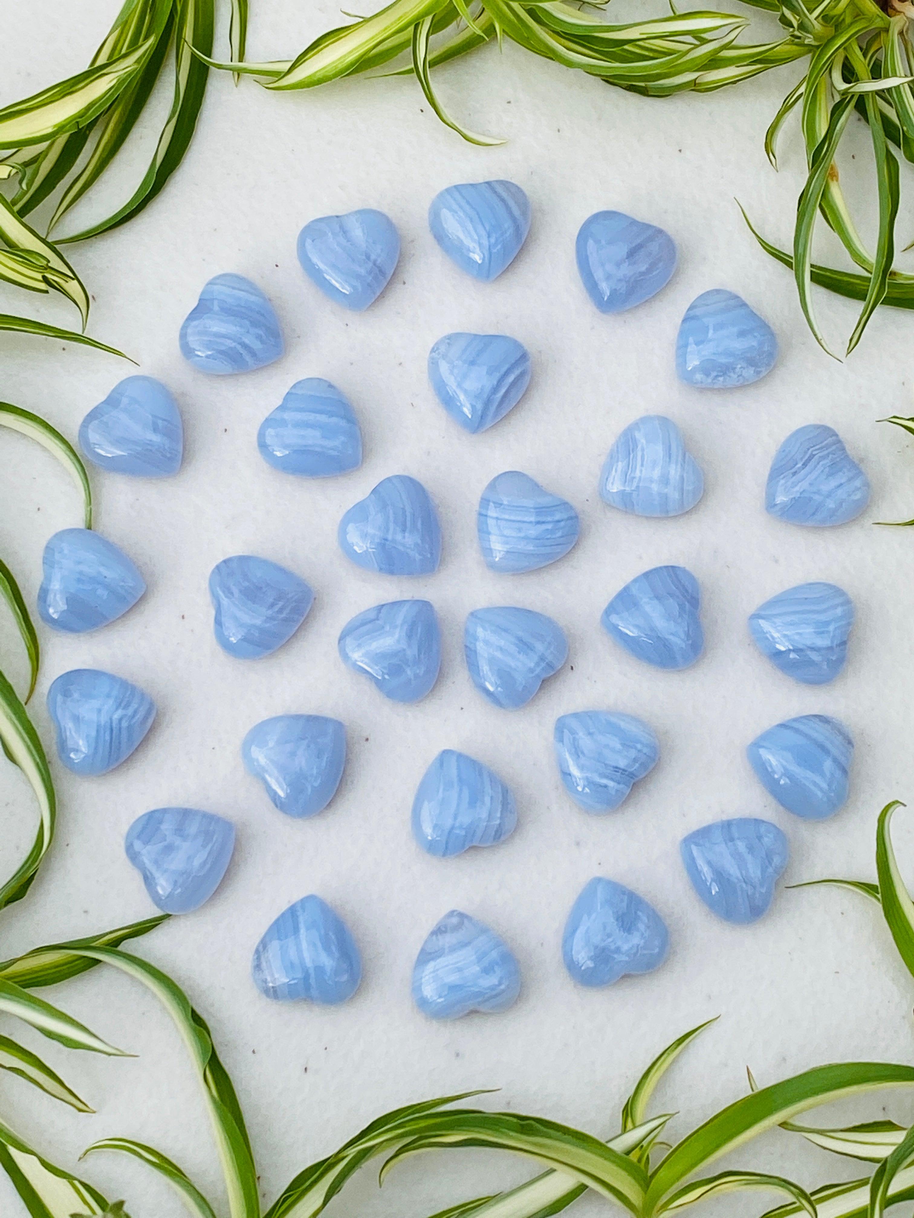 Blue Lace Agate Heart Pendant - Mini 3g Gemstone Jewelry for Necklace Making, Healing Crystal Gift for Women - Perfect for Meditation, Energy Healing & Spiritual Gifts