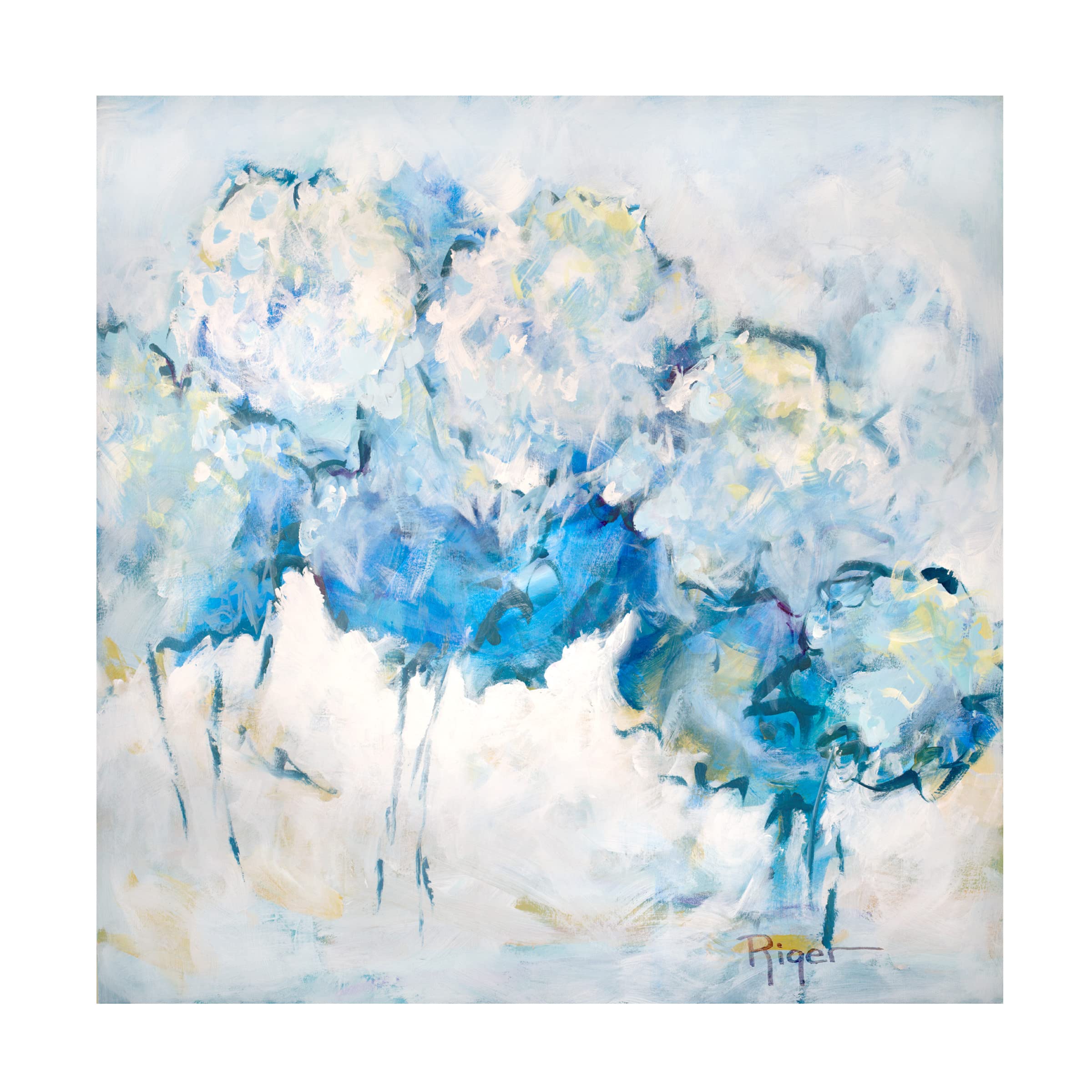 Trademark Fine Art 'Hydrangeas on My Mind IV' Canvas Wall Art by Sue Riger - Floral Painting for Living Room, Bedroom & Office Decor