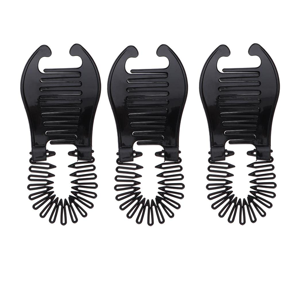 LOSA 3-Piece Hair Styling Clip Set - Bun Donut, Twist & Ponytail Maker Accessories (Black) - Perfect for Updos, Braids & Everyday Hairstyles