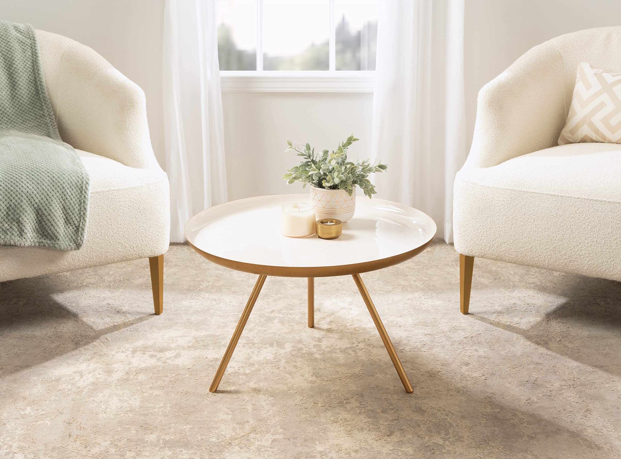 Kate & Laurel Laranya Modern Metal Coffee Table - 25