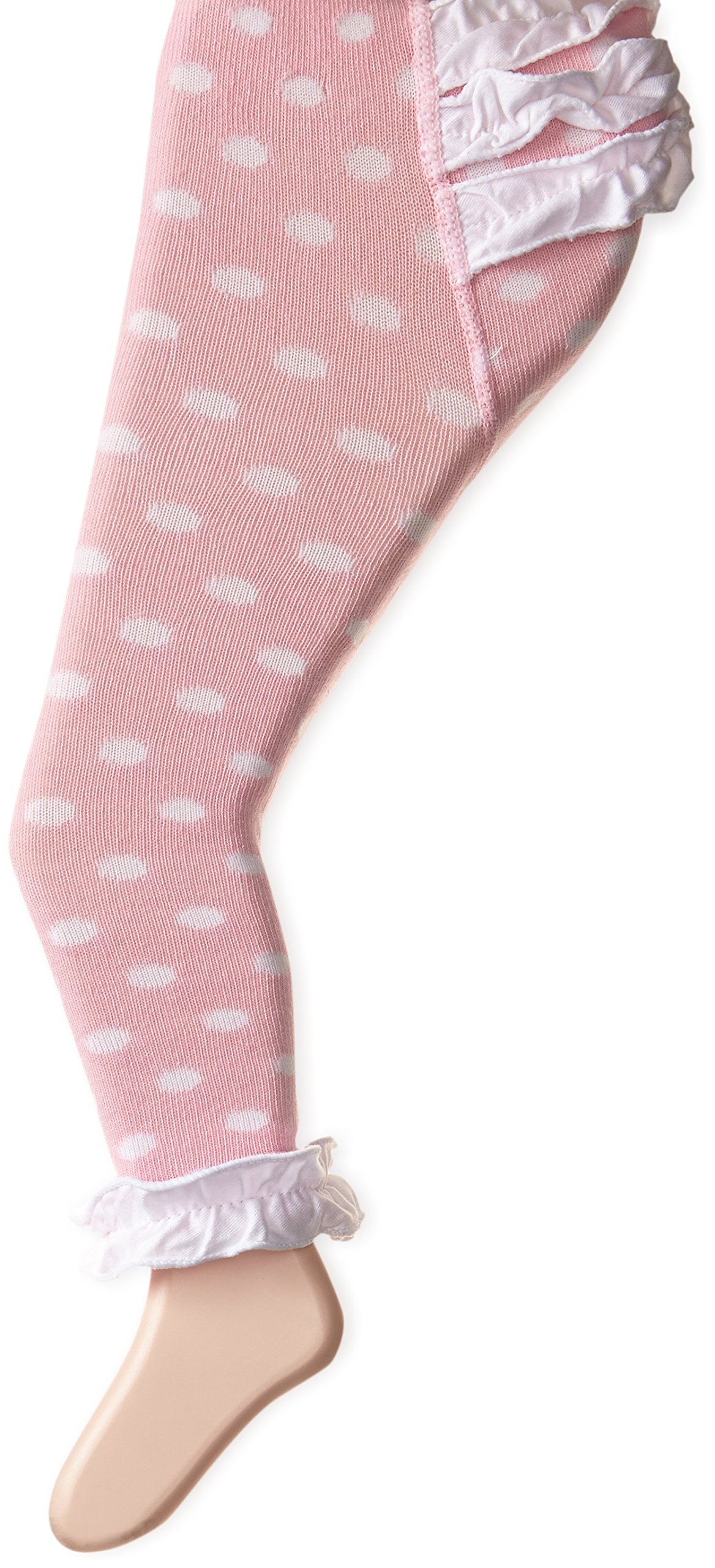 Country Kids Baby Girls' Cotton Ruffle Dot Rhumba Capri Pants - Soft & Comfortable Toddler Leggings for Playtime, Daycare & Photo Outfits