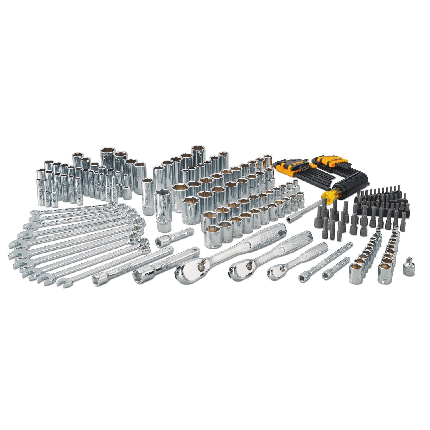 DEWALT 205-Piece Mechanics Tool Set & 40-Piece Screwdriver Bit Set - Professional Automotive & Home Repair Tool Kit for DIY Projects