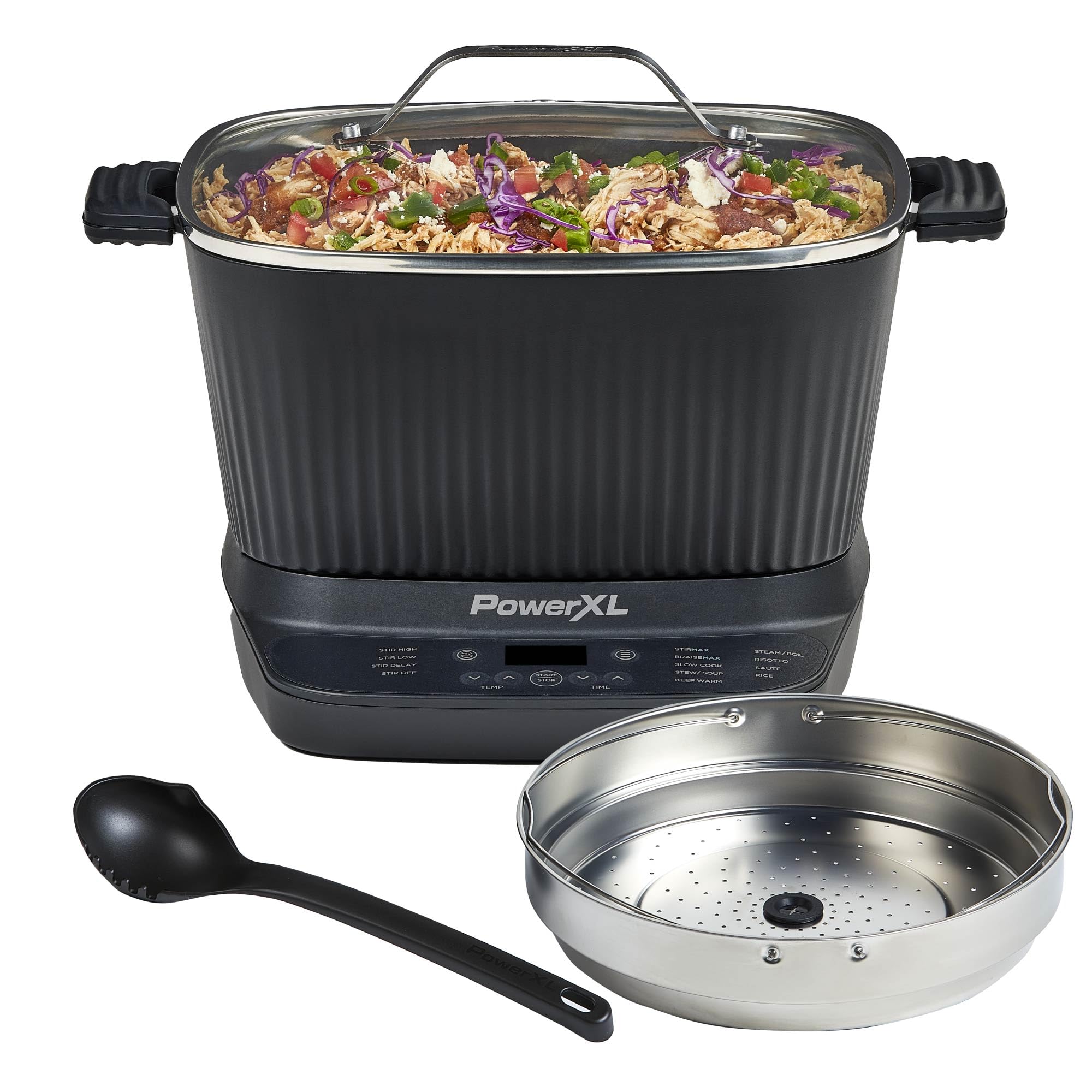 STIRMAX PLUS 7.5 Quart Digital Multi-Cooker with Automatic Stirring Paddle - 9-in-1 Programmable Presets for Sautéing, Searing, Browning & Slow Cooking - Includes Accessories & Cookbook - Perfect for Meal Prep, Family Dinners & Entertaining