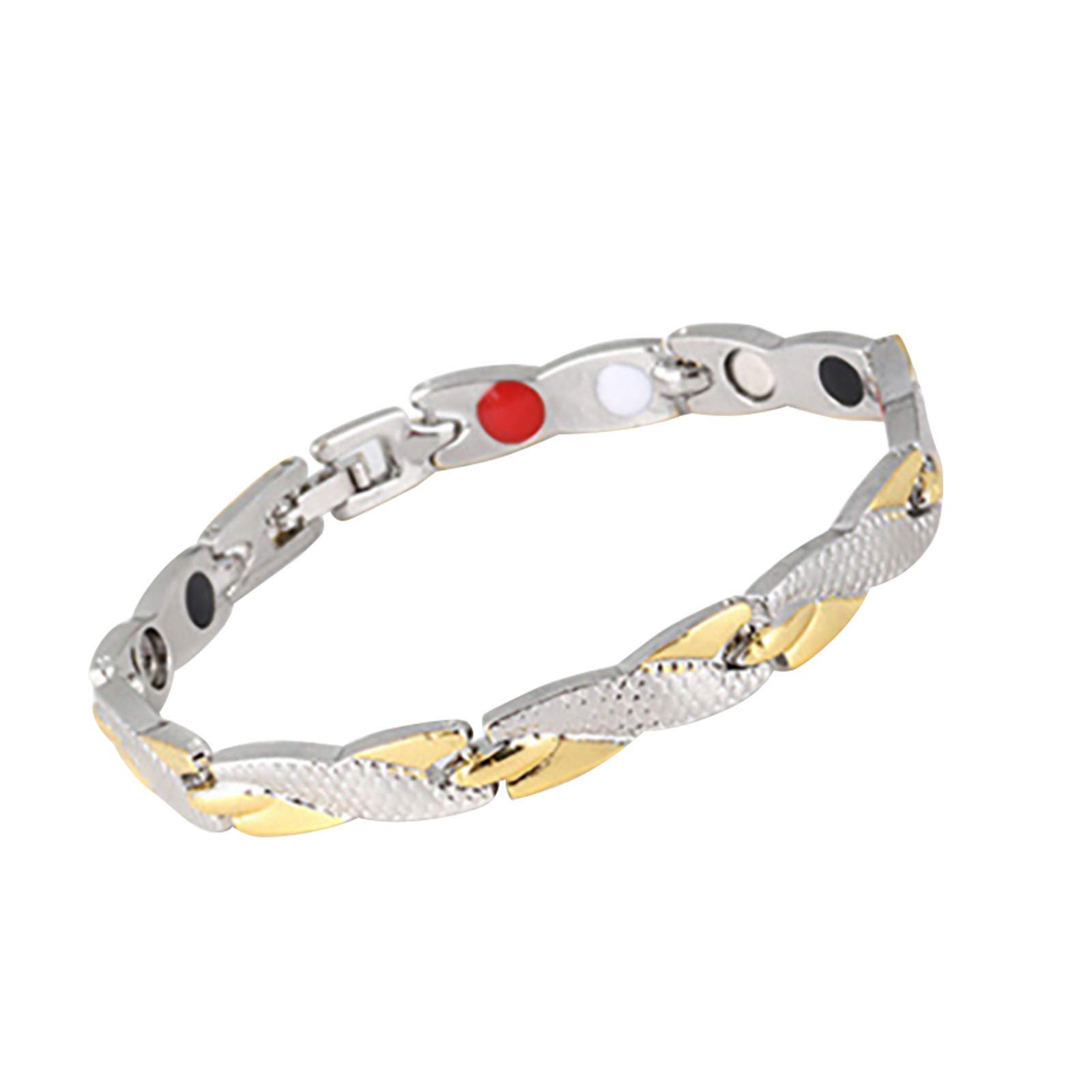 Stylish 7mm Dragon Couple Bracelet Set for Women & Men - Silver & Gold Magnetic Therapy Jewelry - Perfect for Gifts, Anniversaries & Couple Matching Accessories